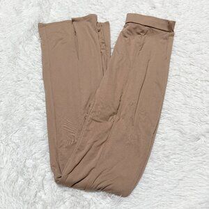 Women Honeybum Mini Split Flare Leggings in Nude Beige Size Large